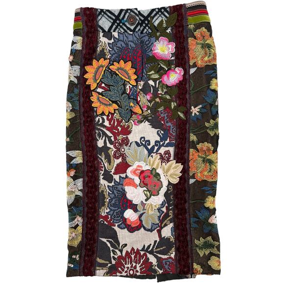 Byron Lars Beauty Mark Anthropologie Jessica Floral Pencil Skirt Size 4 NWT - Picture 3 of 12